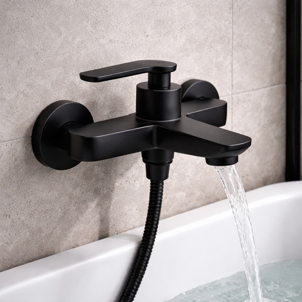 BRASS 2 WAY BIB TAP MATT BLACK