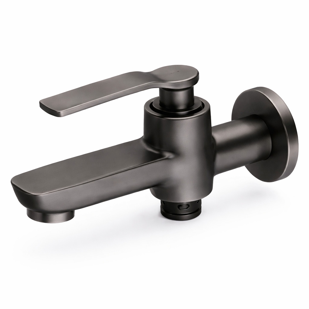 BRASS 2WAY BIB TAP GRAPHITE GREY