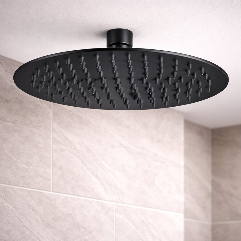 Head Shower-Round-25Mm Matte Black