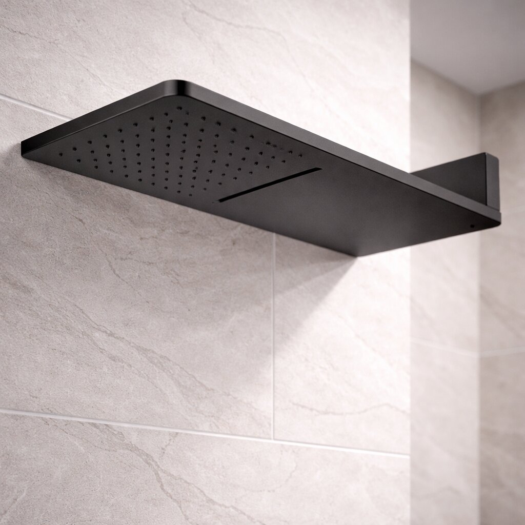waterfall Shower Head Gun Metal