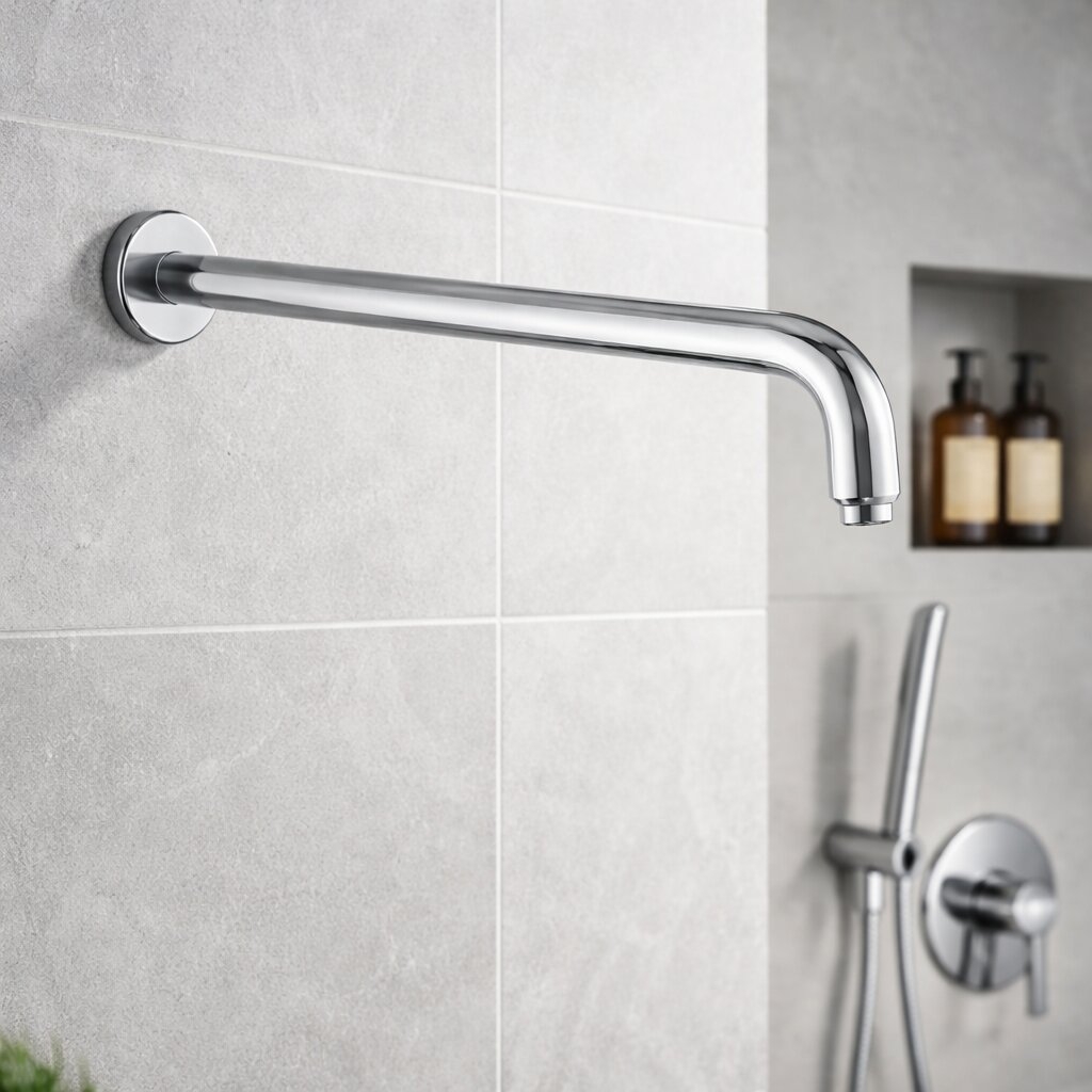 Brass tubular fixed shower arm chrome