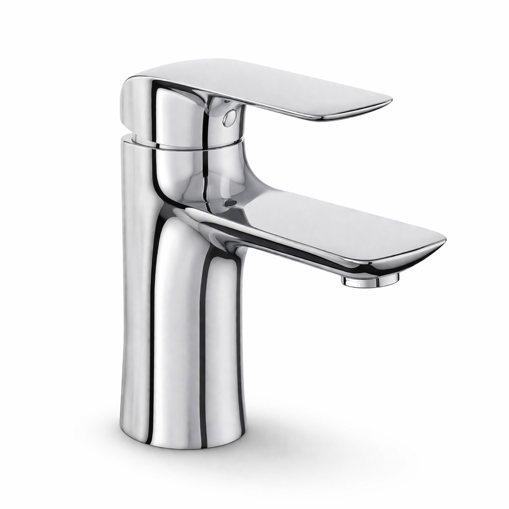 Single-handle bathroom sink faucet