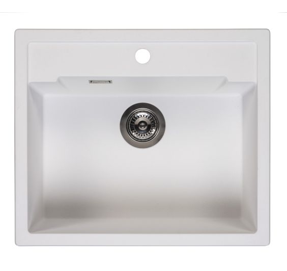 Reginox Amsterdam 54 tapwing Pure White Kitchen Sink