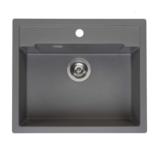 Reginox Amsterdam 54 tapwing Grey Silvery Kitchen Sink