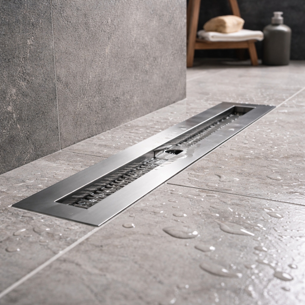 TECEshowerline natural stone set, channe