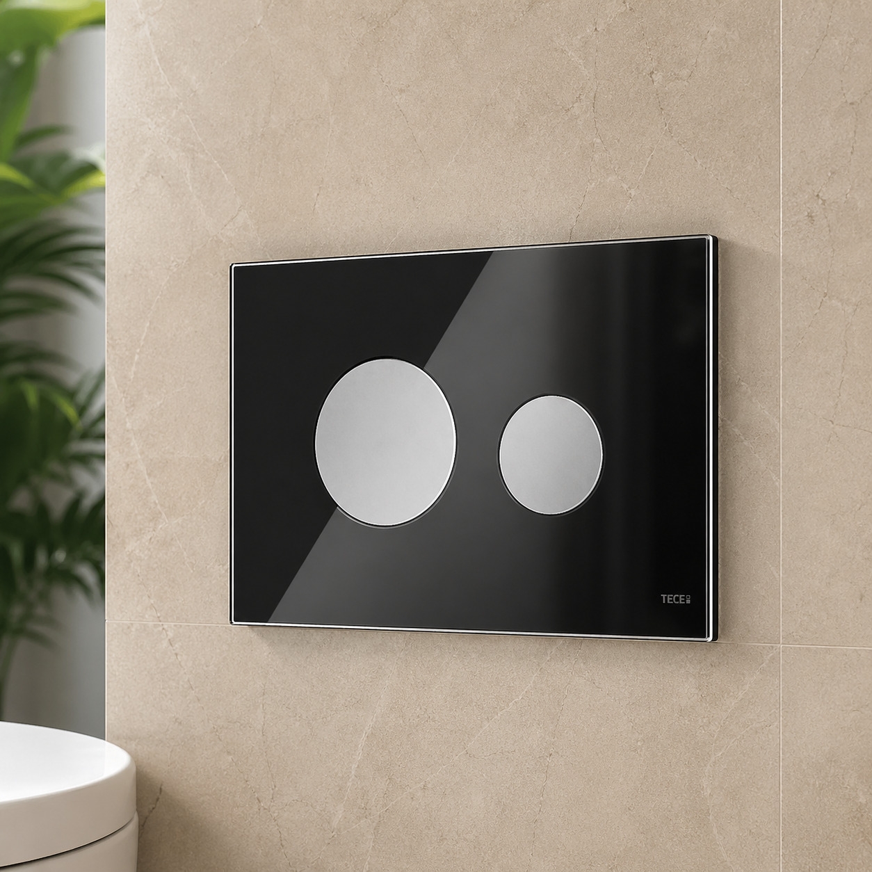 Loop Glass Plate Black Button Matts Chro