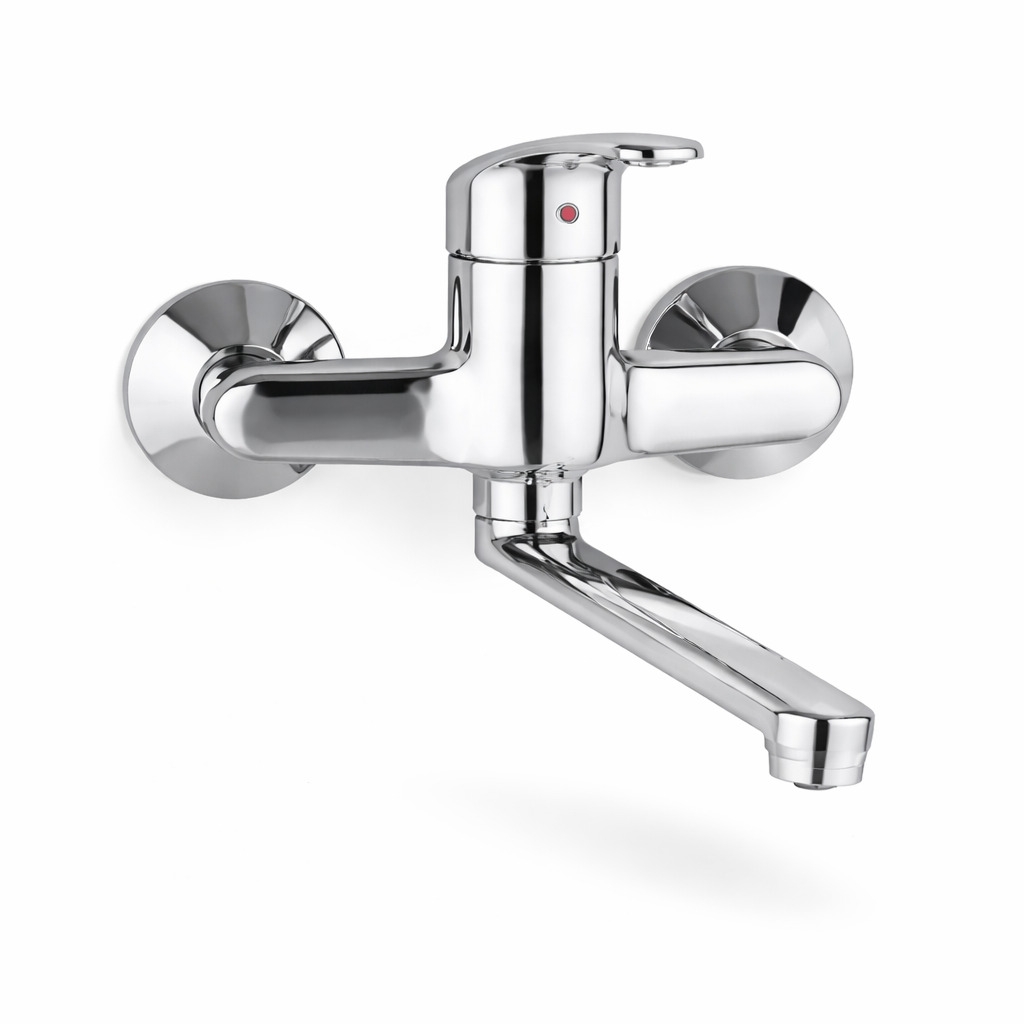 Wall-mounted mixer with short spout LOGI