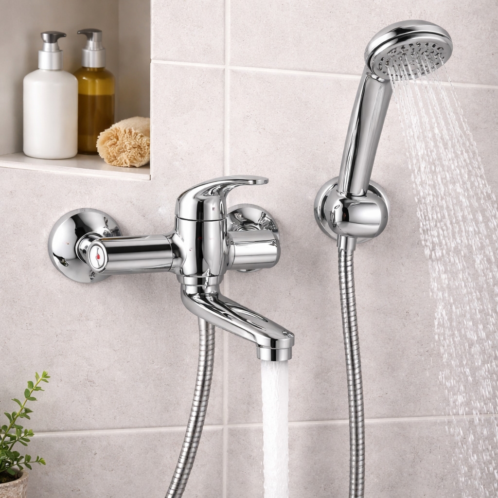 Wall mounted bath mixer ALBA, chrome